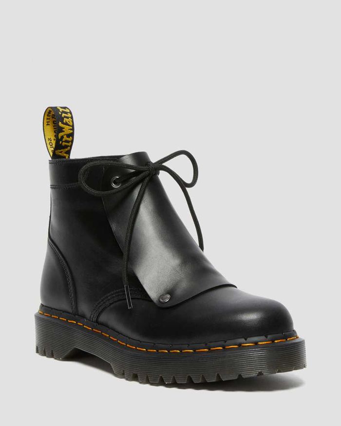 Dr Martens Vintersko Dame Svart 101 Bex Lace Cover Læder 8251JTRNF